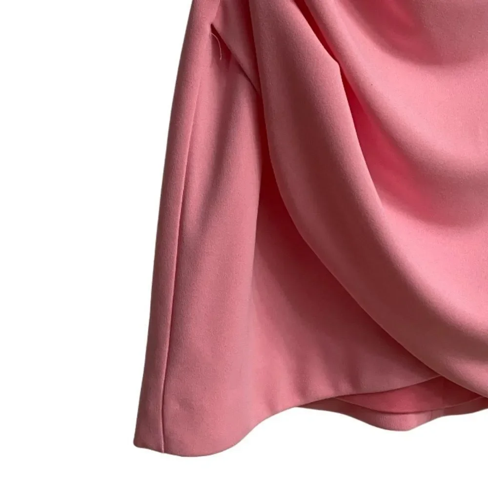 NWT Zara Pink Draped Ruched Mini Skirt Size XS Lined Fairy Feminine Cocktail
